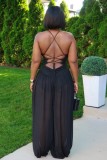 Pink Sexy Street Solid Color Basic Halter Regular Jumpsuits