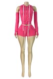Brown Sexy Casual Street Solid Color Cardigan Collar Two Pieces
