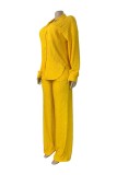 Pink Casual Daily Solid Color Turndown Collar Long Sleeve Two Pieces