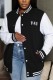 Black Casual Street Daily Patchwork Cardigan Collar Outerwear