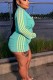 Green Sexy Street Sportswear Daily Stripe Draw String Long Sleeve Two Pieces