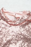 Rose Gold Casual Party Homecoming Y2k Solid Color Mandarin Collar A Line Dresses