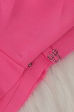 Yellow Business Wear Daily Solid Color V Neck Long Sleeve Two Pieces