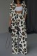 Black Sexy Casual Daily Leopard Print Leopard Cardigan Collar Long Sleeve Two Pieces