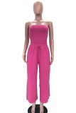 Black Sexy Casual Daily Y2k Solid Color Solid Color Strapless Regular Jumpsuits