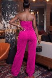 Black Sexy Casual Daily Y2k Solid Color Solid Color Strapless Regular Jumpsuits