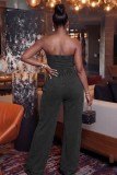 Black Sexy Casual Daily Y2k Solid Color Solid Color Strapless Regular Jumpsuits