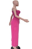 Black Sexy Casual Daily Y2k Solid Color Solid Color Strapless Regular Jumpsuits