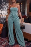 Black Sexy Casual Daily Y2k Solid Color Solid Color Strapless Regular Jumpsuits