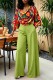 Green Sexy Casual Street Irregular Printed V Neck Plus Size Two Pieces