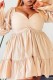 Apricot Sexy Casual Daily Vacation Solid Color Ruffle Hem Off Shoulder A Line Plus Size Dresses