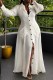 White Sexy Casual Street Solid Color Buckle Shirt Collar Shirt Plus Size Dresses