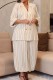 White Formal Birthday Homecoming Office lady Stripe Turn-back Collar Plus Size Two Pieces