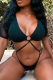 Deep Blue Sexy Solid Mesh V Neck Skinny Jumpsuits