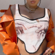 Grey Sexy Print Split Joint Square Collar Mid Waist Tops