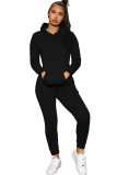 Polyester Casual Two Piece Suits Solid Straight Long Sleeve