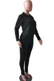 Polyester Casual Two Piece Suits Solid Straight Long Sleeve