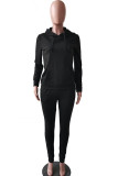 Polyester Casual Two Piece Suits Solid Straight Long Sleeve