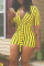 Casual Striped Yellow Twilled Satin One-piece Rompers