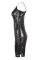 Sexy Side Slit Black Sequined Knee Length  Dress