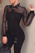 Sexy See-through Black Bodysuit