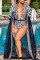 Chic Printed Black One-piece Swimwears(With CoverUp)