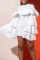 Trendy Layered Flounce White Twilled Satin Mini Dress