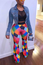 Fashion Casual Straight Multicolor Flared Pants