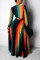 Sexy Deep V Neck Printed Colorful Dress