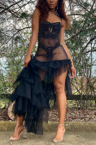 Sexy See-through Black Slim Fit Sling Dress