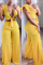Fashion Wave Point Yellow Two-piece Suit
