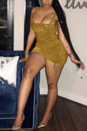 Sexy Hot Gold Sling   Gold Dress