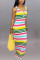 Sexy Print Sleeveless   Multicolor Dress
