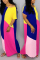 Fashion Round Neck Bat Sleeves Loose Multicolor Dress