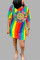Casual Loose Cute Sequins Rainbow Print Multicolor Dress