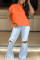 Fashion Casual Orange Short Sleeved Top
