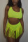 Sexy Tassel Swimsuit  Fluorescent Green Two-Piece Suit