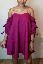 Sexy Fashion Off Shoulder Purple Dress