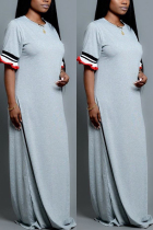 Fashion Casual Round Neck Gray Loose Dress