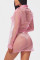 Fashion Casual Gauze Buckle Pink Two-Piece Set