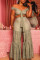 Sexy Fashion Snakeskin Wide Leg Pants Gray Two-Piece Suit