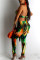 Fashion Sexy Printed Green Pants Two-piece Set