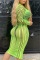 Green Sexy Personality Gauze Hook Flower Hollow Dress