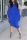 Sexy Off-The-Shoulder Slim Solid Color Lantern Blue Dress