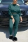 Fashion Casual Solid Strapless Green Two-Piece Suit