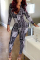 Leisure Commuter Sexy Printed Tight Black Jumpsuits
