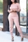 Sexy Fashion Strapless Casual Dusty Pink Two-Piece Suit