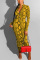Fashion Reversible Yellow Snake Print Dress