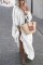 Casual Solid Color One Shoulder Loose White Dress