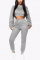 Fashion Casual Gray Solid Pullover Two Pieces